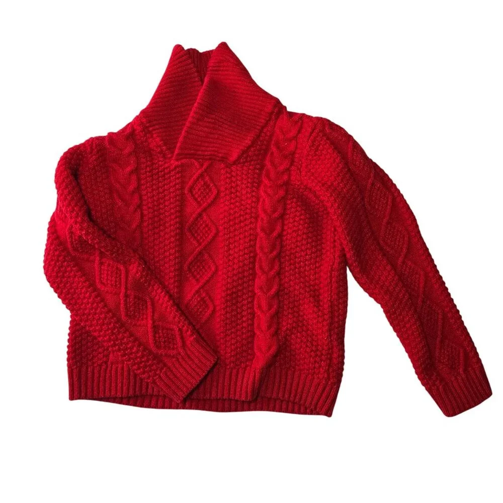 Jane & Jack Bradbury Red‎ Cable Knit Sweater Size 5